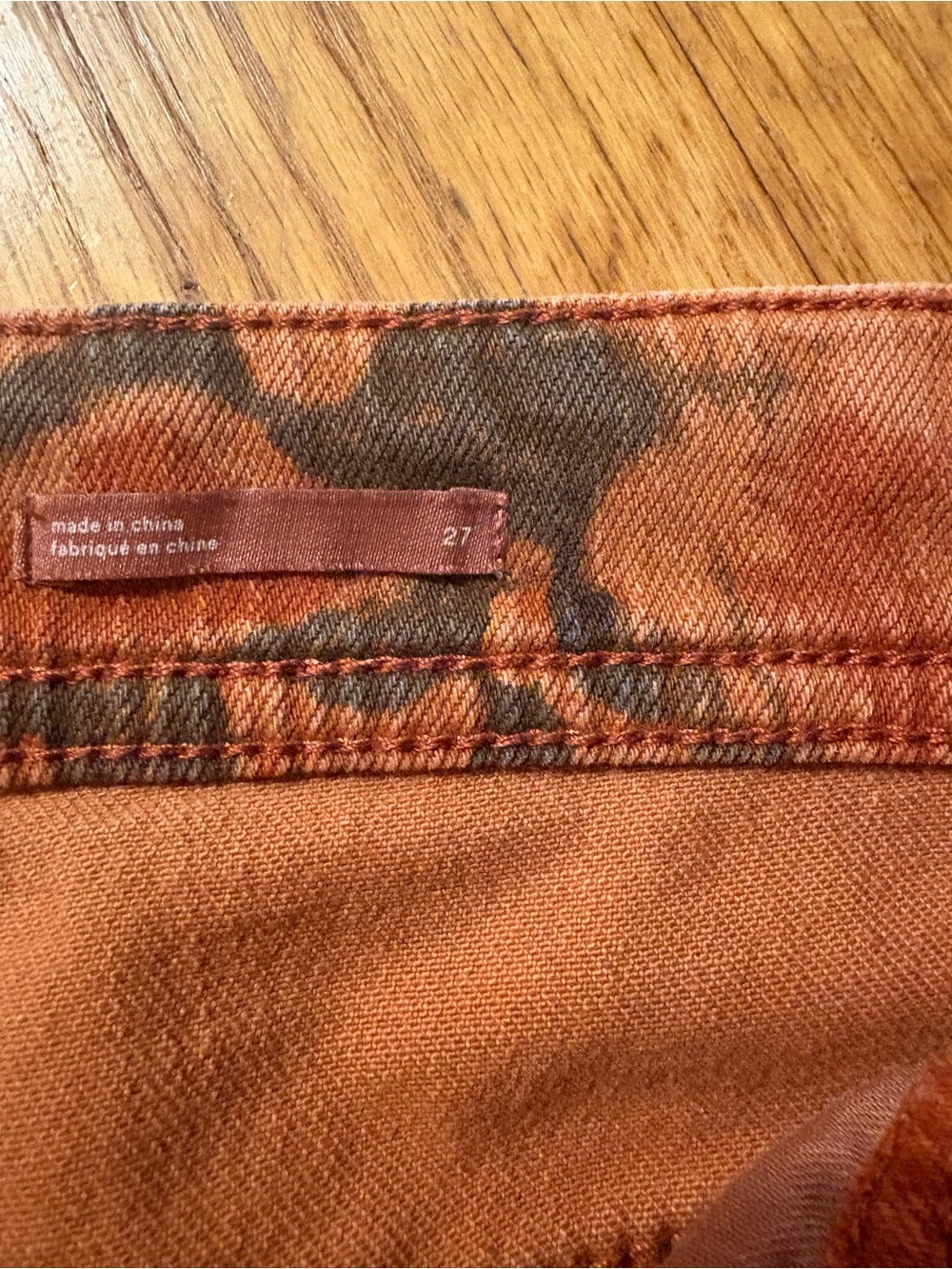 Anthropologie Orange Multi Printed Distressed Jeans - Picture 3 of 4